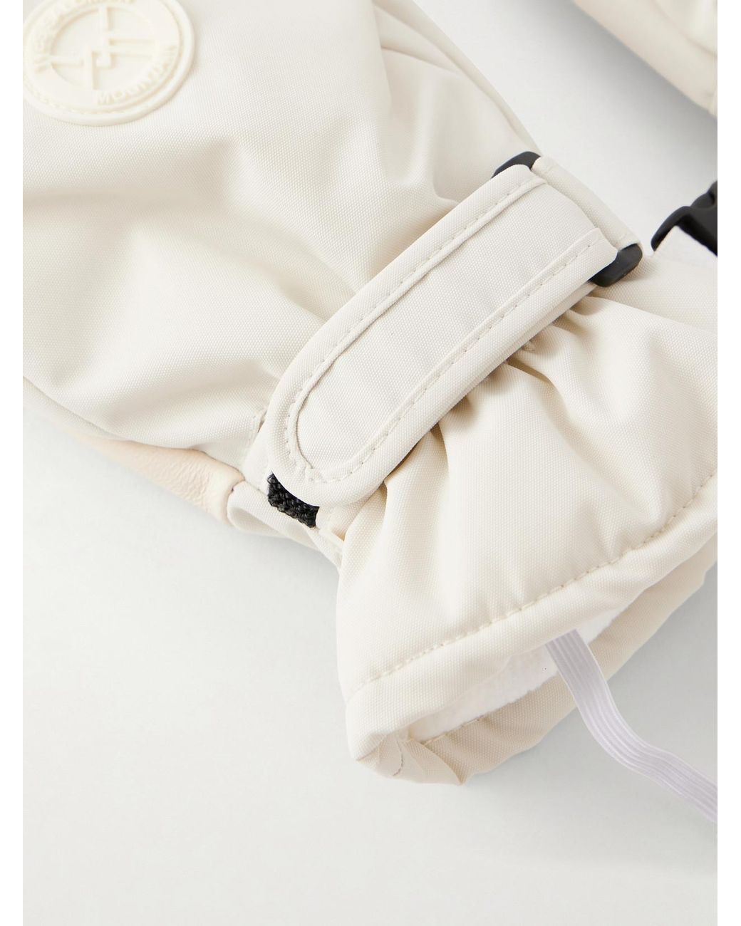 Yves Salomon Natural Logo-Appliquéd Padded Leather-Trimmed Shell Ski Mittens