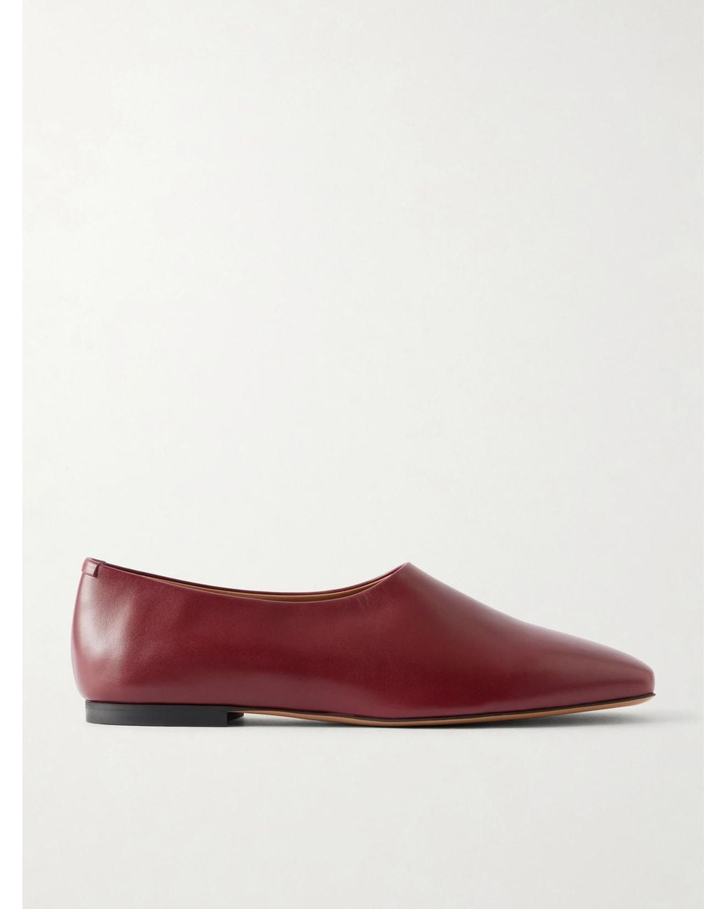 Jil Sander Red Ballerina Prince Leather Flats