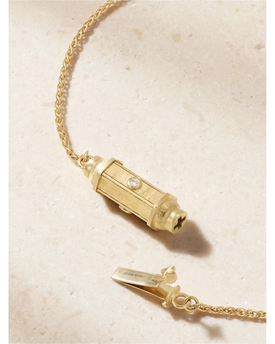 Marie Lichtenberg Natural Micro Coco Locket 18-Karat Diamond Necklace