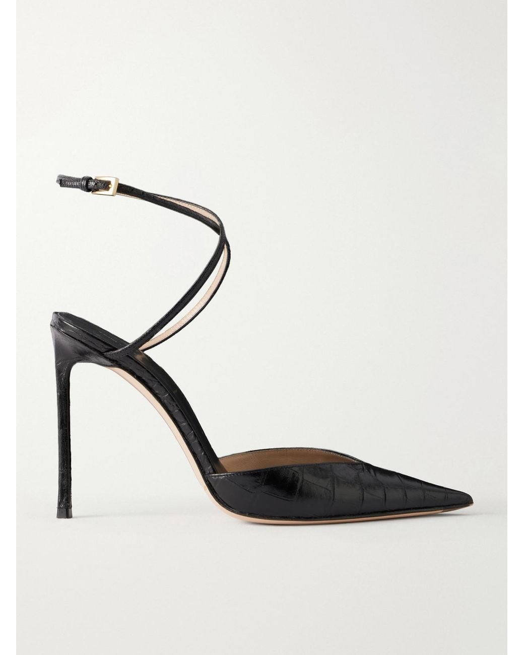 Tom Ford Black Selen 105 Croc-Effect Leather Pumps