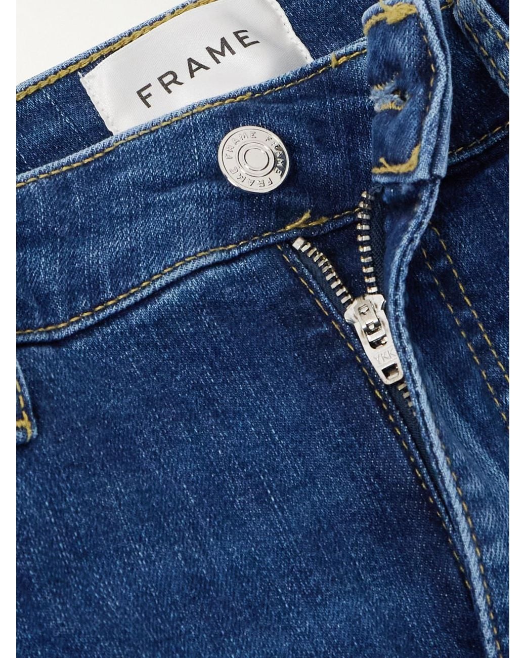 FRAME Blue The Reboot Crop High-Rise Tapered Jeans