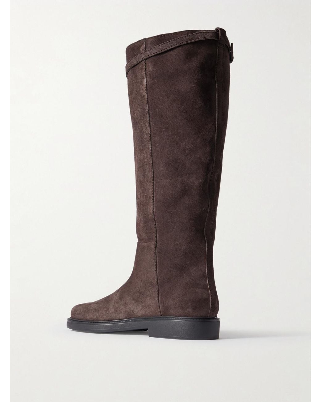 Tod's Brown Embellished Suede Knee Boots