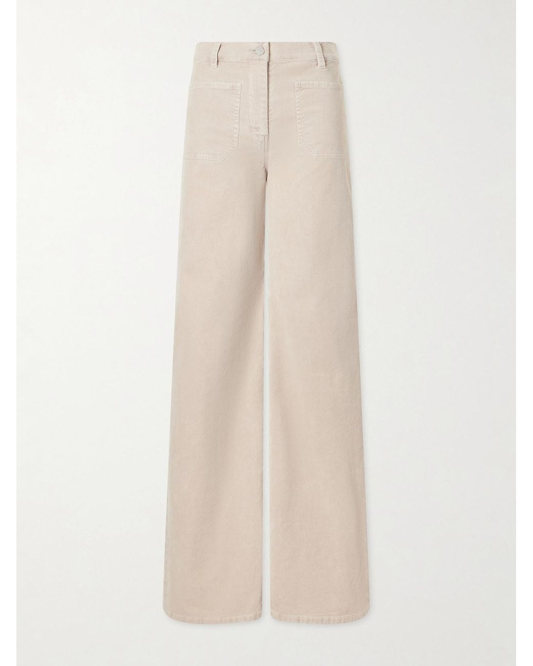 Nili Lotan Natural Florence Cotton-Blend Corduroy Flared Pants