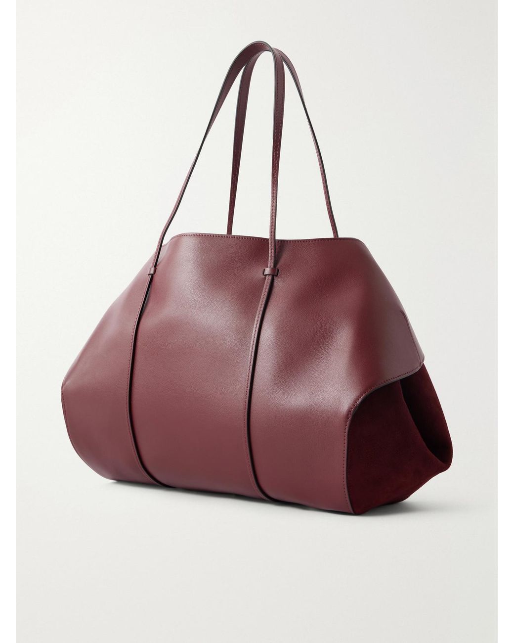 Neous Red Berenices Suede And Leather Tote