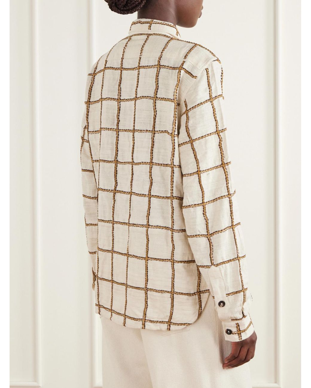 Kartik Research Natural Embroidered Woven Silk Shirt
