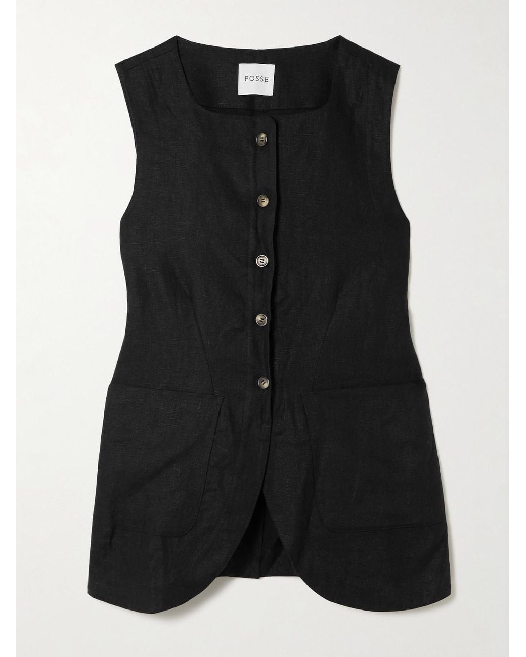 Posse Black Emma Linen Vest