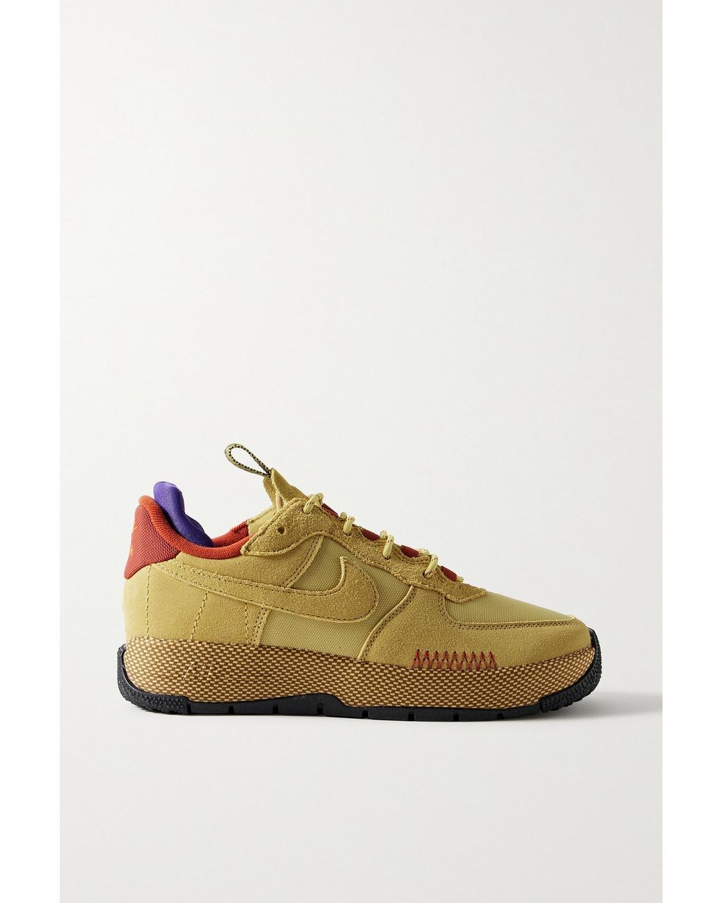 Nike Air Force 1 Wild Suede And Mesh Sneakers in Green Lyst