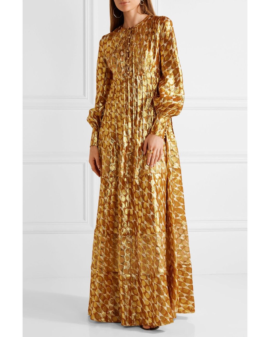 Tory Burch Bea Maxi Dress in Metallic | Lyst