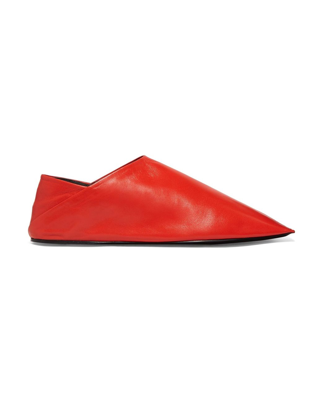 Balenciaga Leather Slippers in Red | Lyst