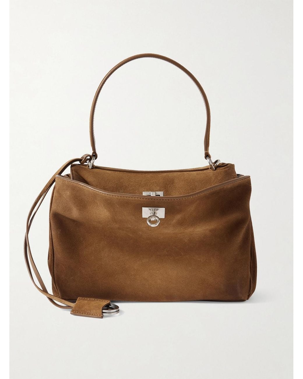 Balenciaga Brown Rodeo Small Suede Top-Handle Bag