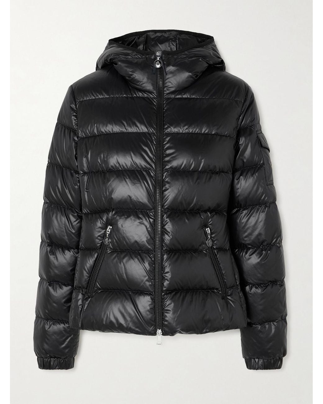 Moncler Black Gles Hooded Quilted Shell Down Jacket
