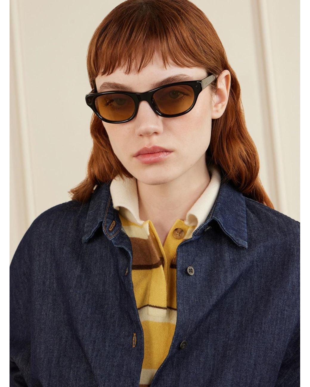 Prada Natural D-Frame Acetate Sunglasses
