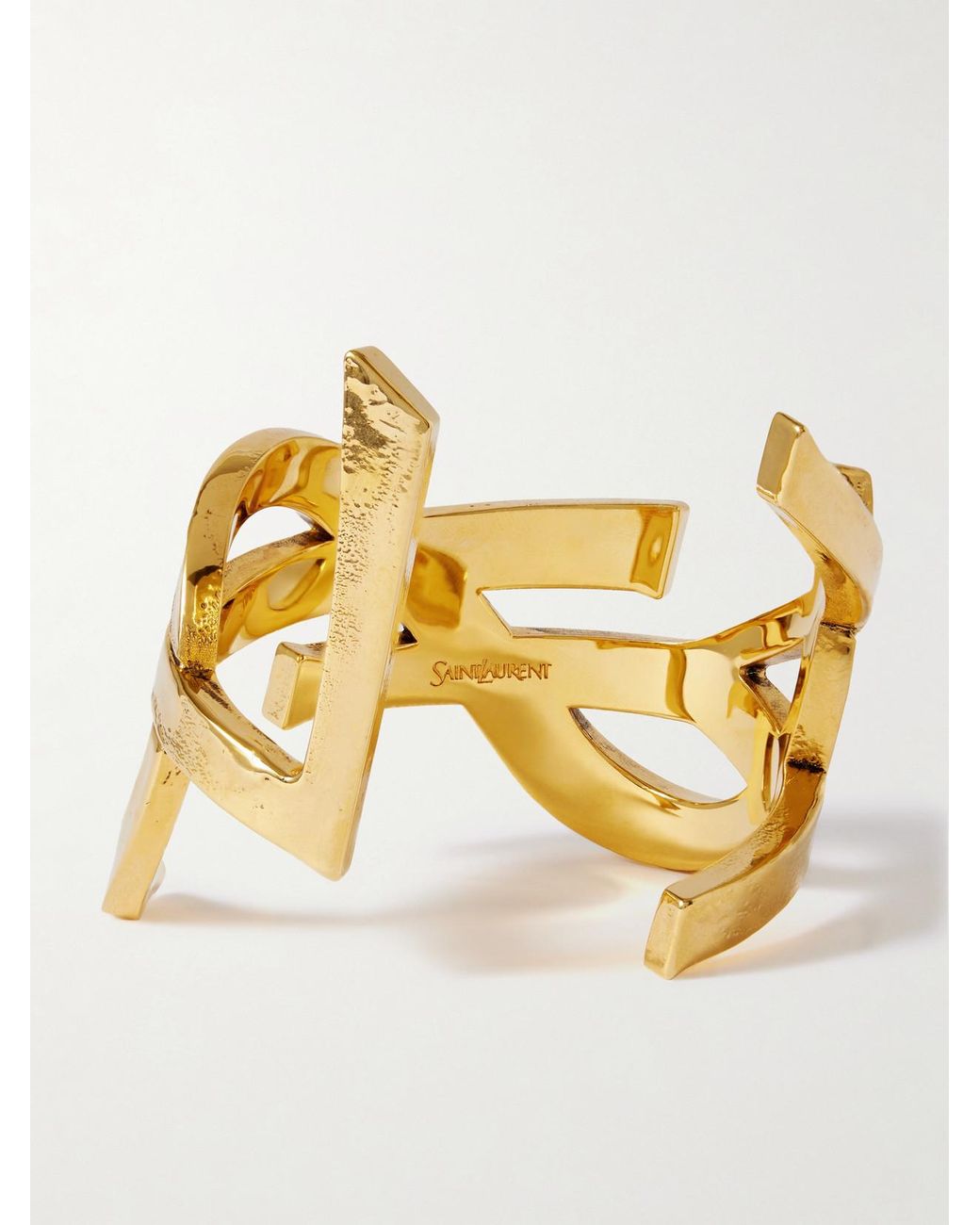 Saint Laurent Metallic Cassandre-Tone Cuff