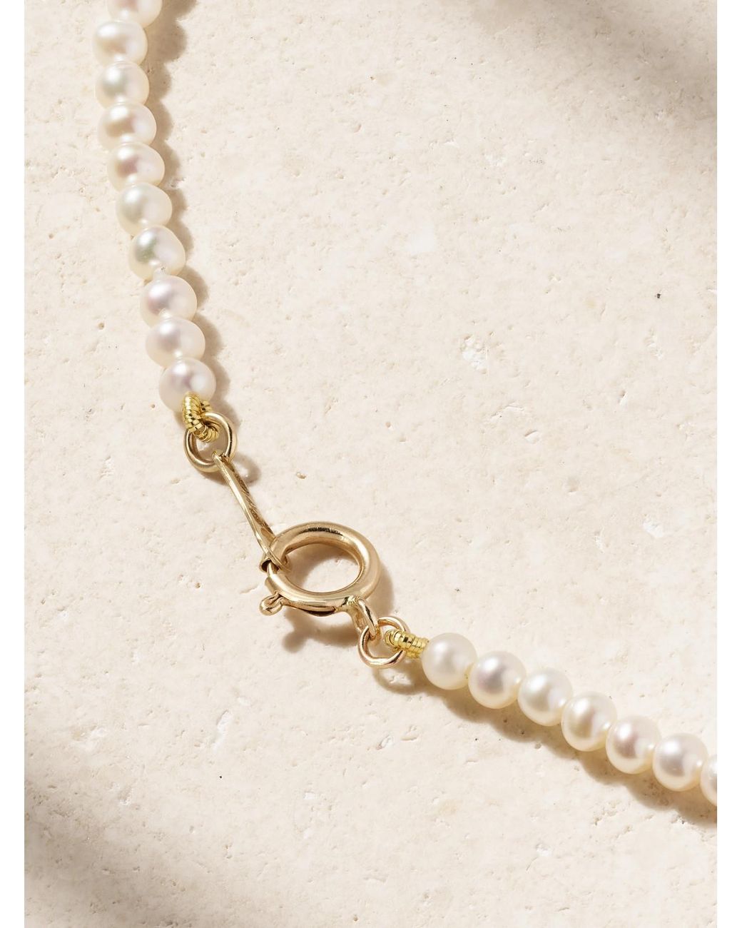 Mizuki Natural 14-Karat, Pearl And Diamond Necklace
