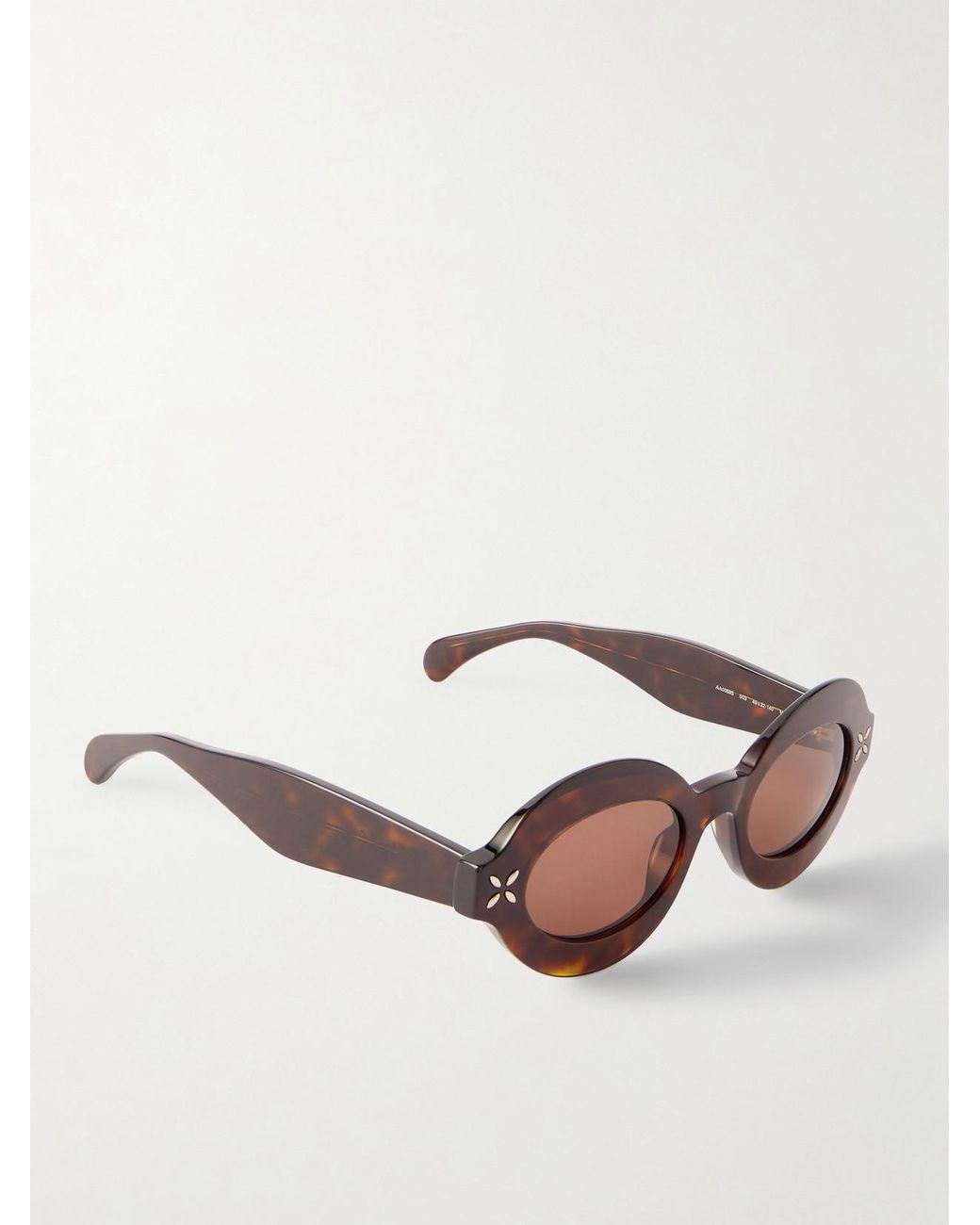 Alaïa Brown Petal Oval-Frame Acetate Sunglasses