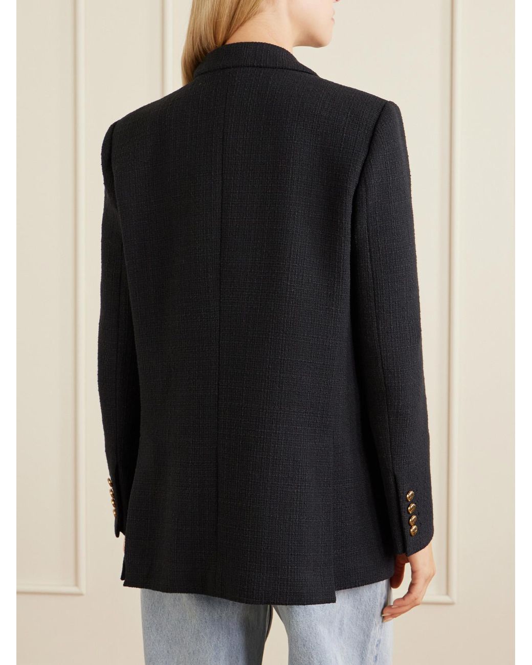Blazé Milano Black Missy Everynight Cotton-Blend Tweed Blazer