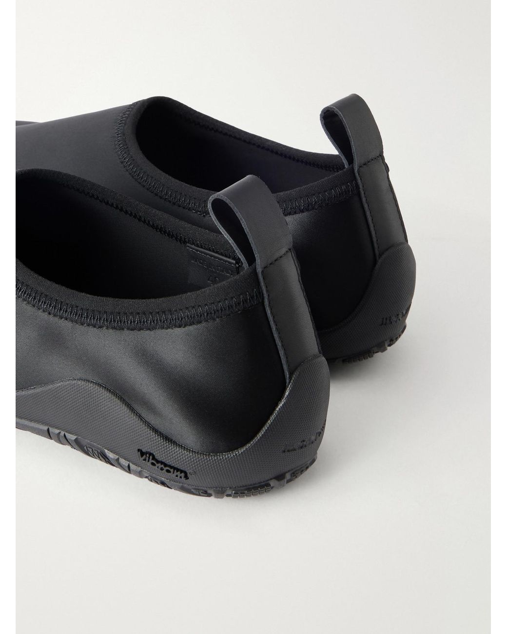 Jil Sander Black Elbe Rubber-Trimmed Satin Flats