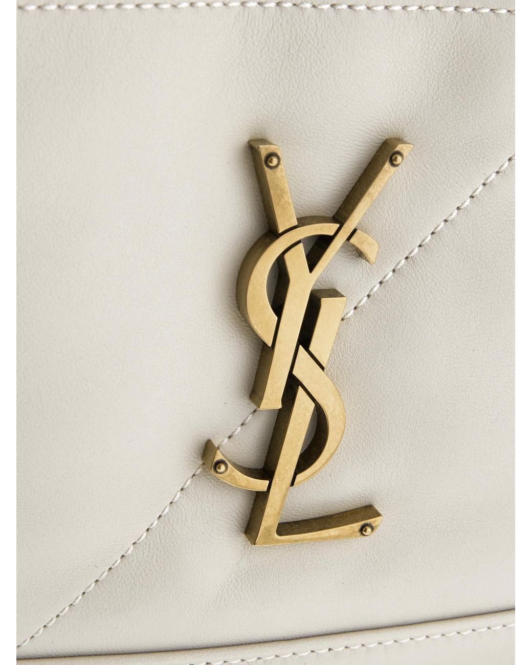 Saint Laurent White Jamie Shopping Small Quilted Leather Shoulder Bag