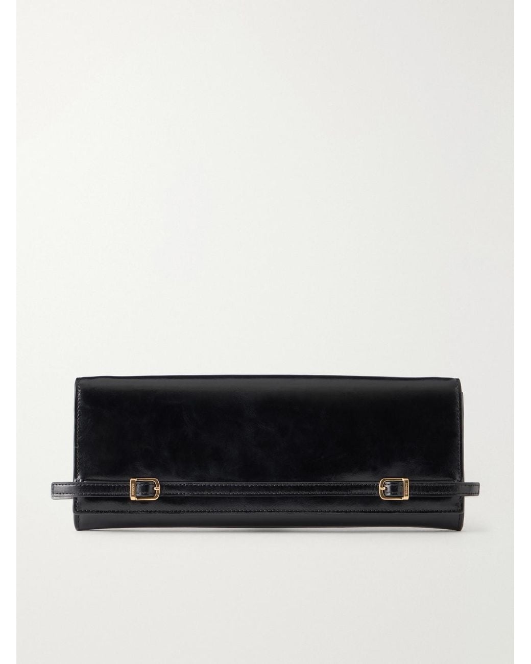 Jonathan Simkhai Black River East-West Moto Leather Clutch Bag