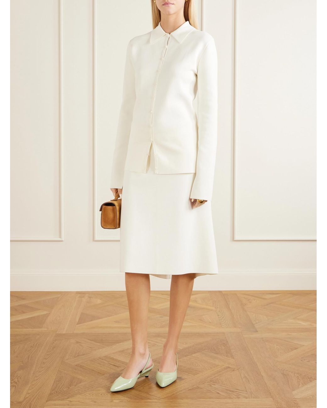 Jil Sander Natural Arc Patent Leather Sandals