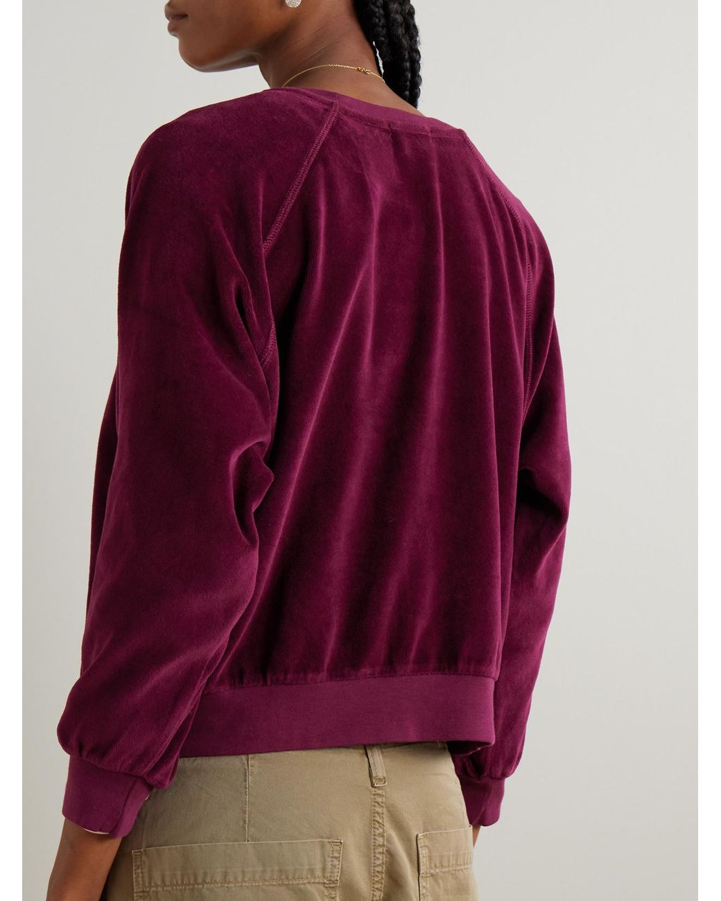 Suzie Kondi Purple Samos Cotton-Blend Velour Sweatshirt