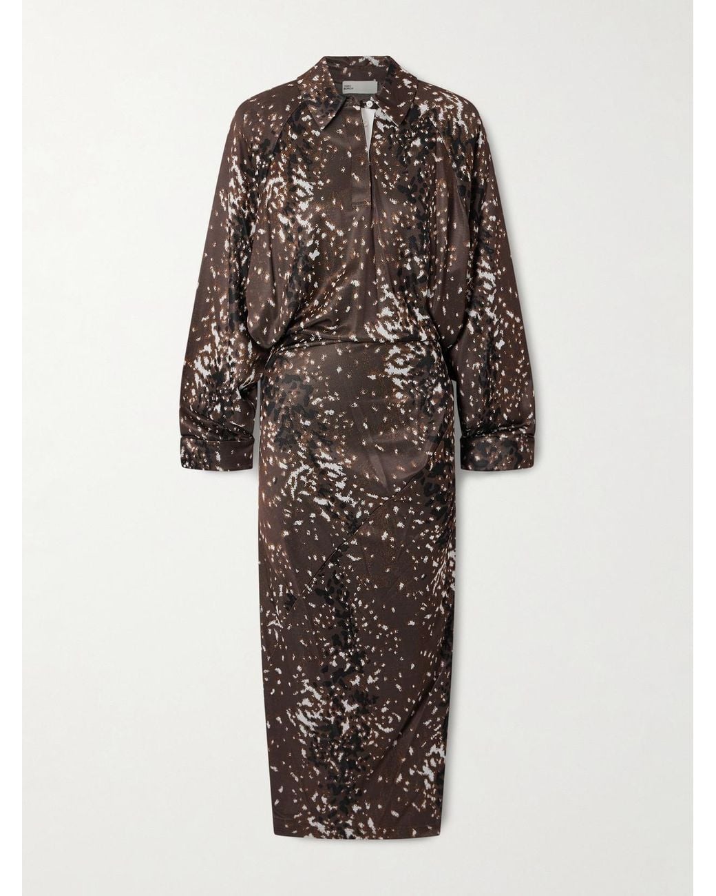 Tory Burch Jacquard Midi Dress in Brown | Lyst