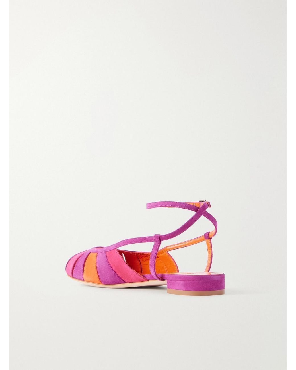 Manolo Blahnik Pink Cloudad 10 Suede Flats