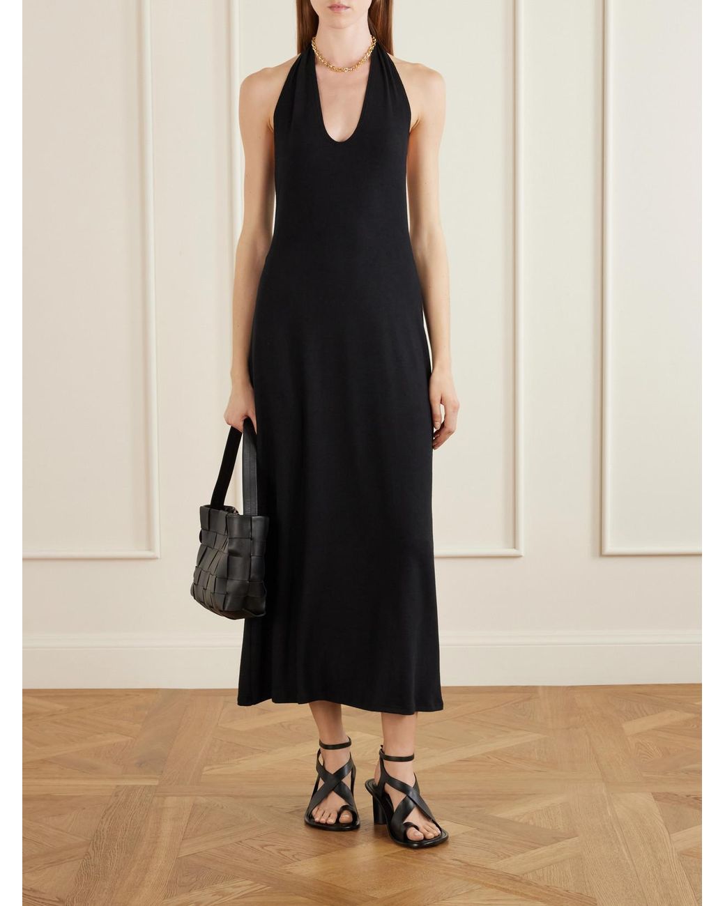 A.Emery Black Lulu Leather Sandals