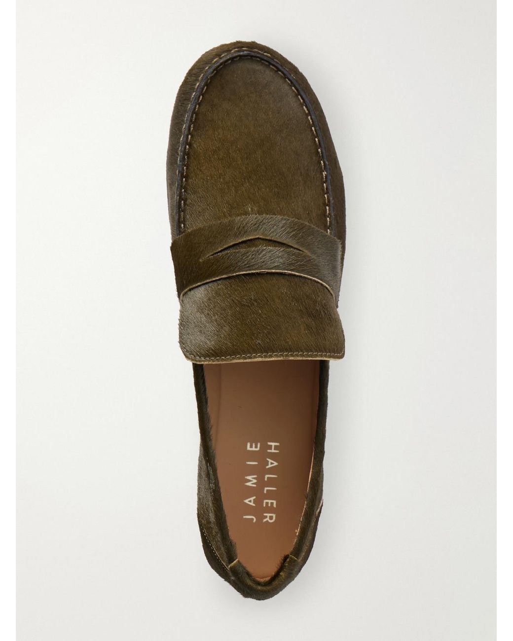 Jamie Haller Green The Penny Calf Hair Loafers