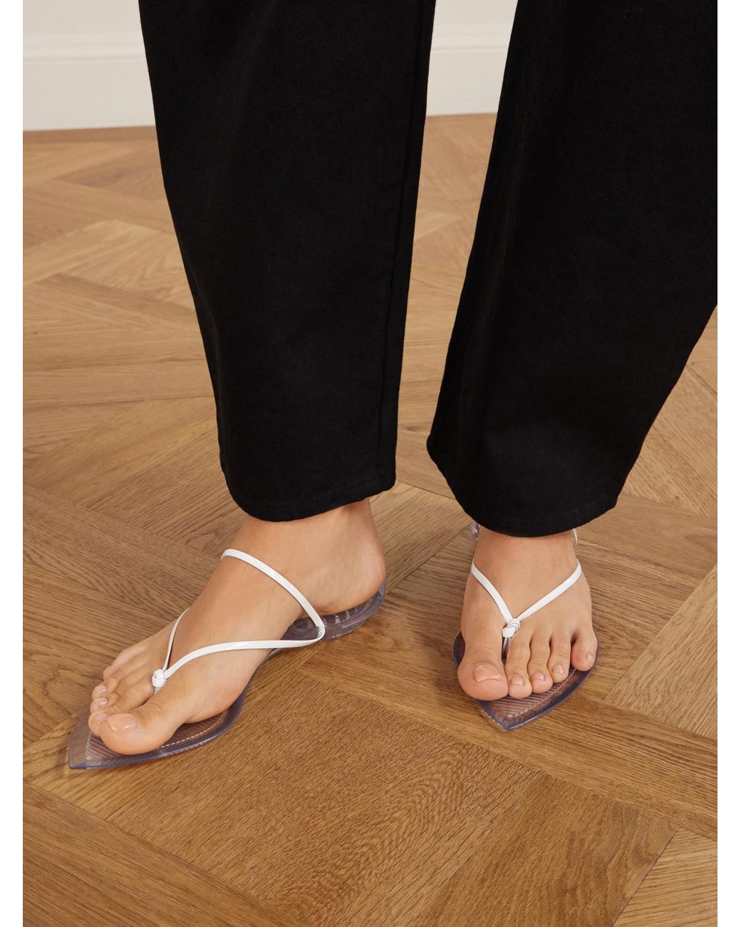 Alaïa White Invisible Jelly Sandals