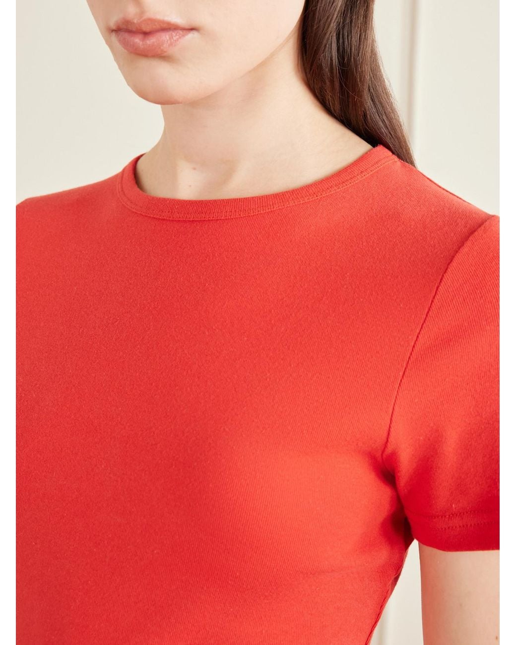 Matteau Red Baby Tee Cotton Shirt
