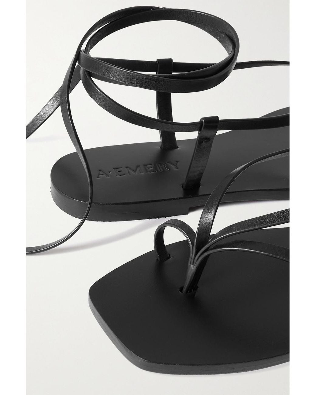 A.Emery Black Nolan Leather Sandals