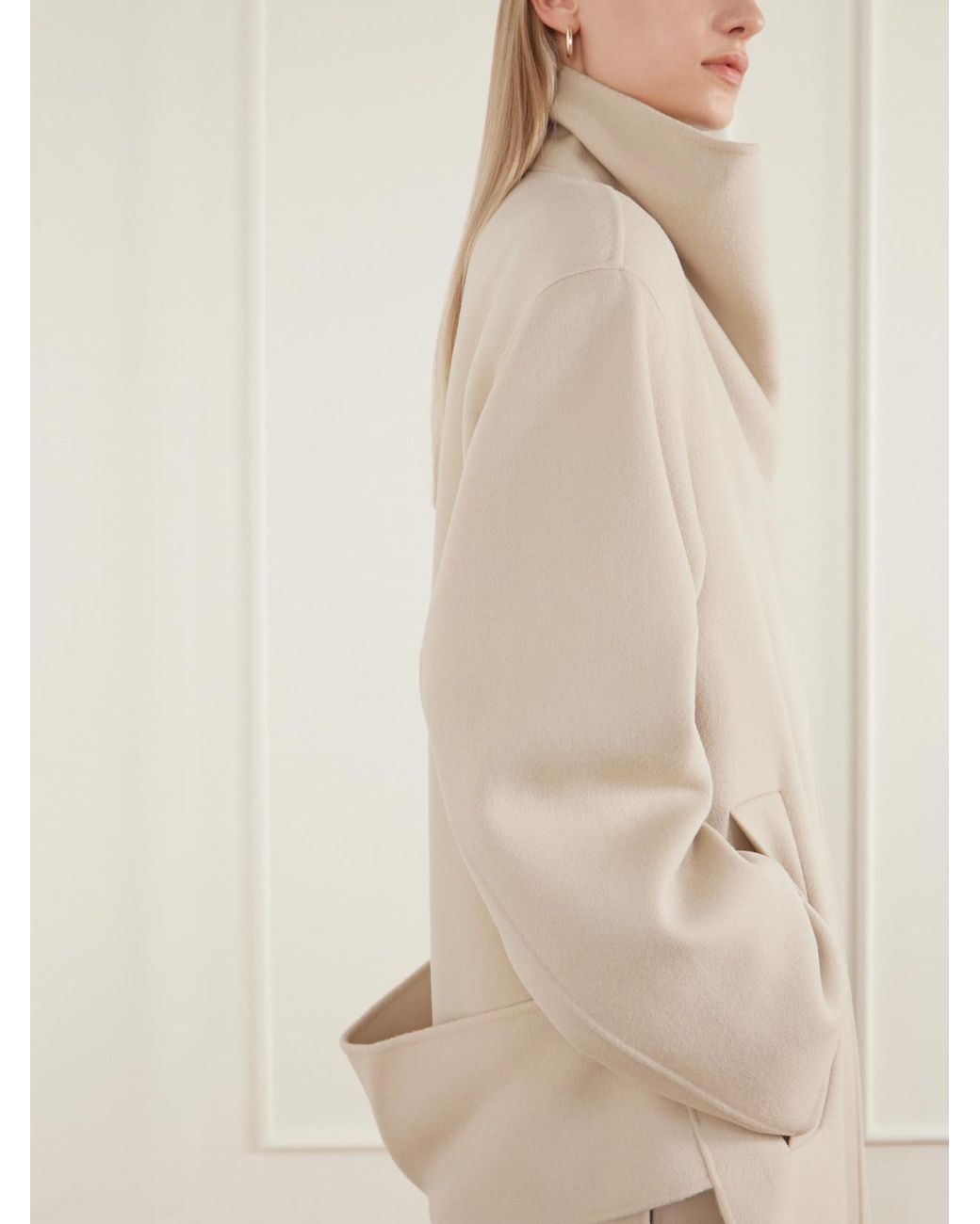 Sportmax Natural Spassenso High-Neck Wool Coat