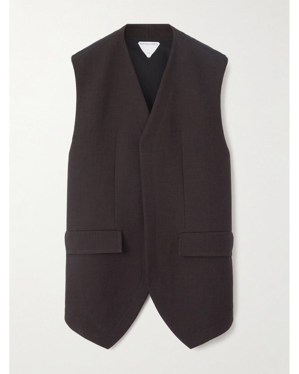Bottega Veneta Black Cotton-Blend Crepe Vest