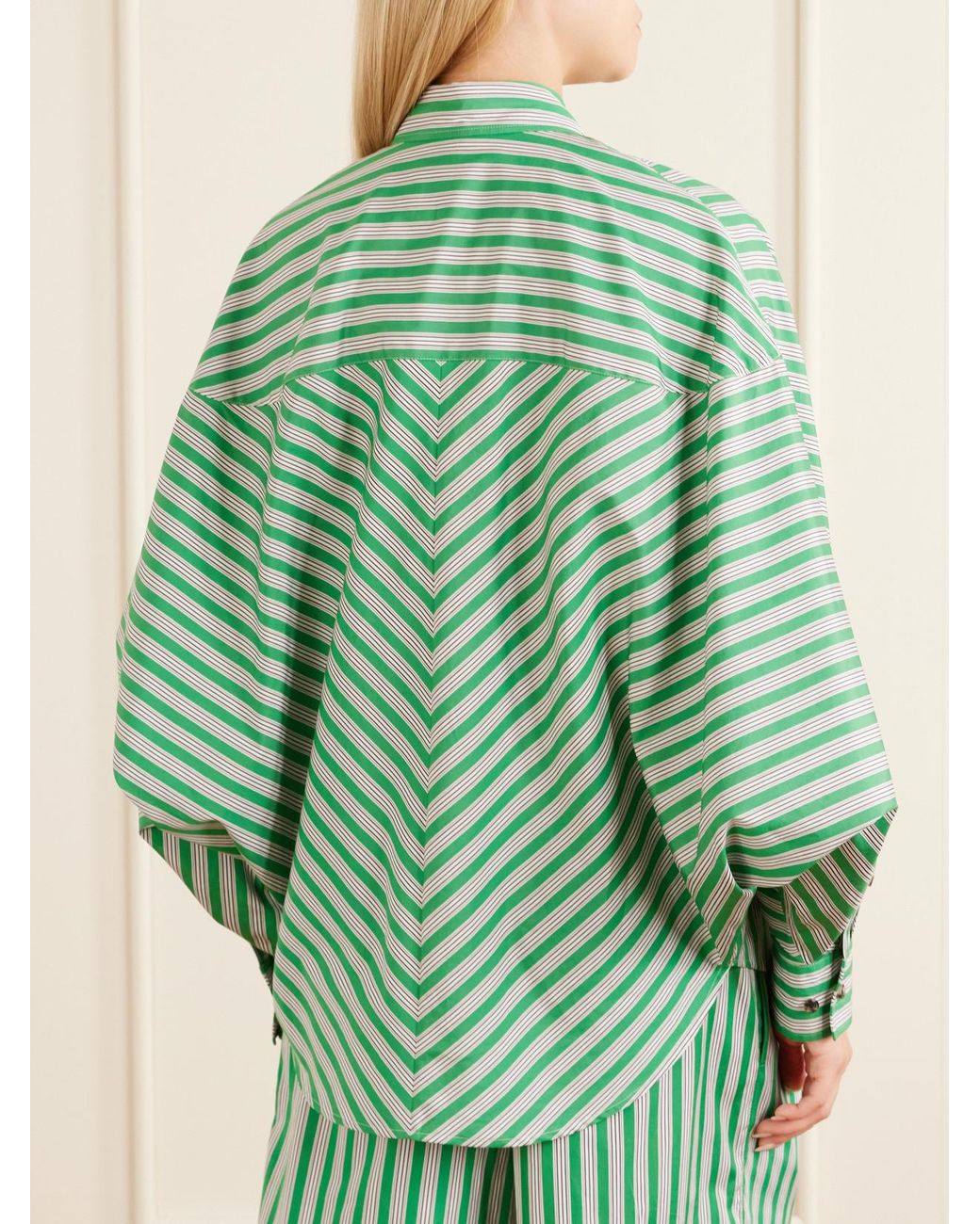 Loewe Green Striped Cotton-Poplin Shirt