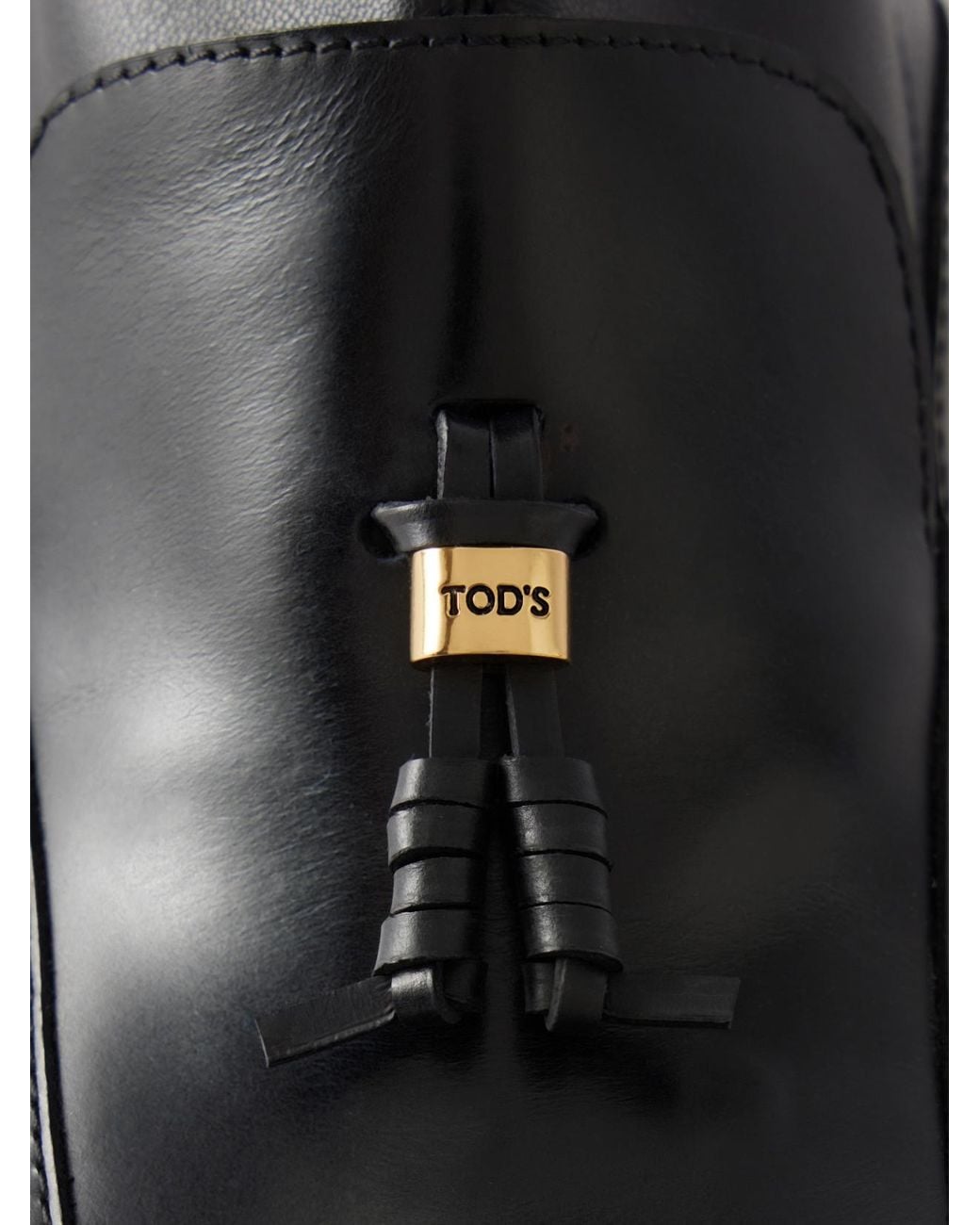 Tod's Black Gomma Tasseled Leather Over-The-Knee Boots