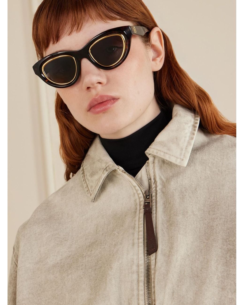 Loewe Multicolor Anagram Cat-Eye Acetate And-Tone Sunglasses
