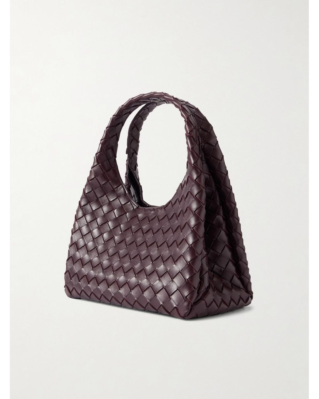 Bottega Veneta Purple Campana Small Intrecciato Leather Shoulder Bag