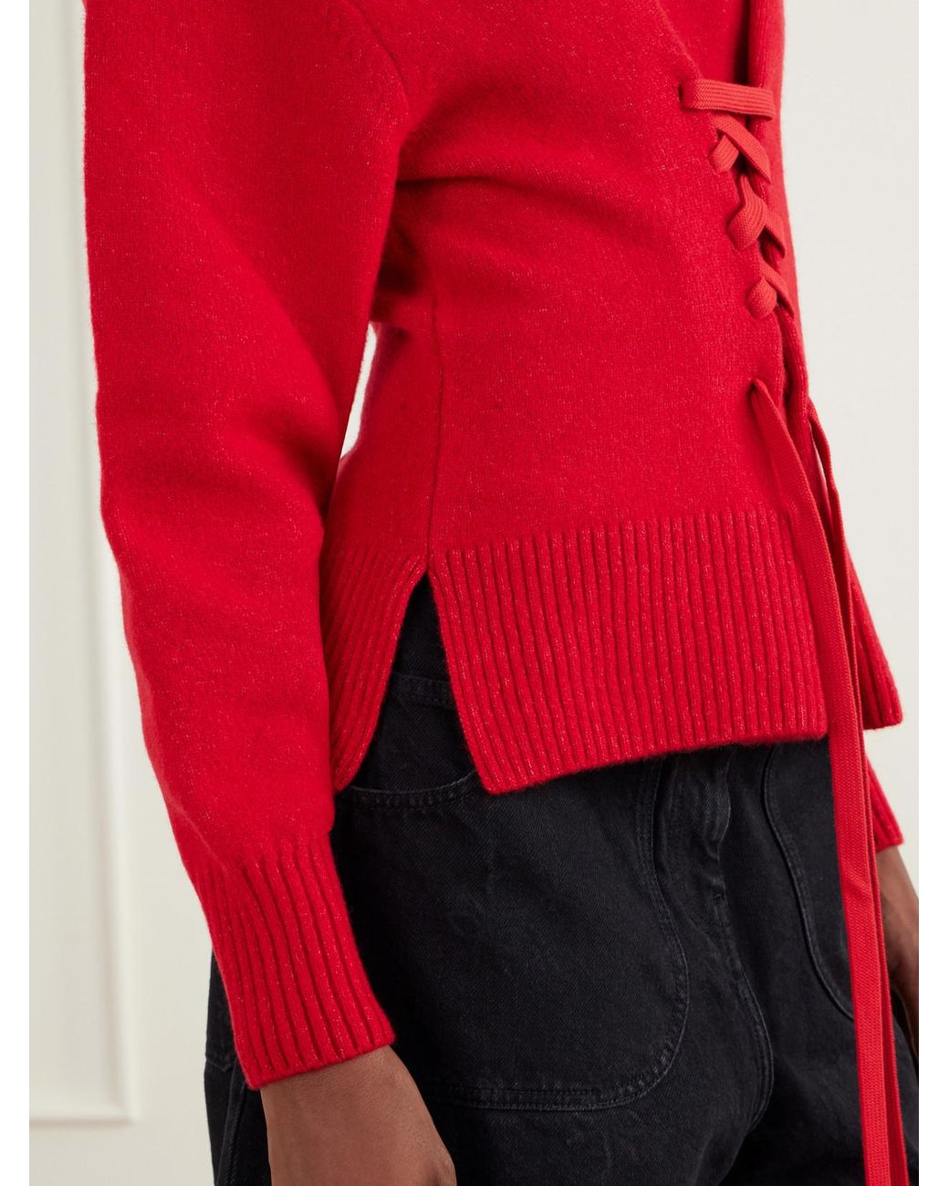 Simone Rocha Red Merino Wool-Blend Sweater