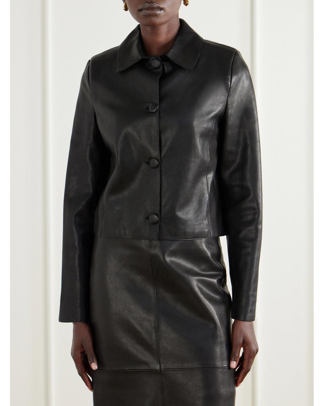 Nour Hammour Black Hadley Leather Jacket