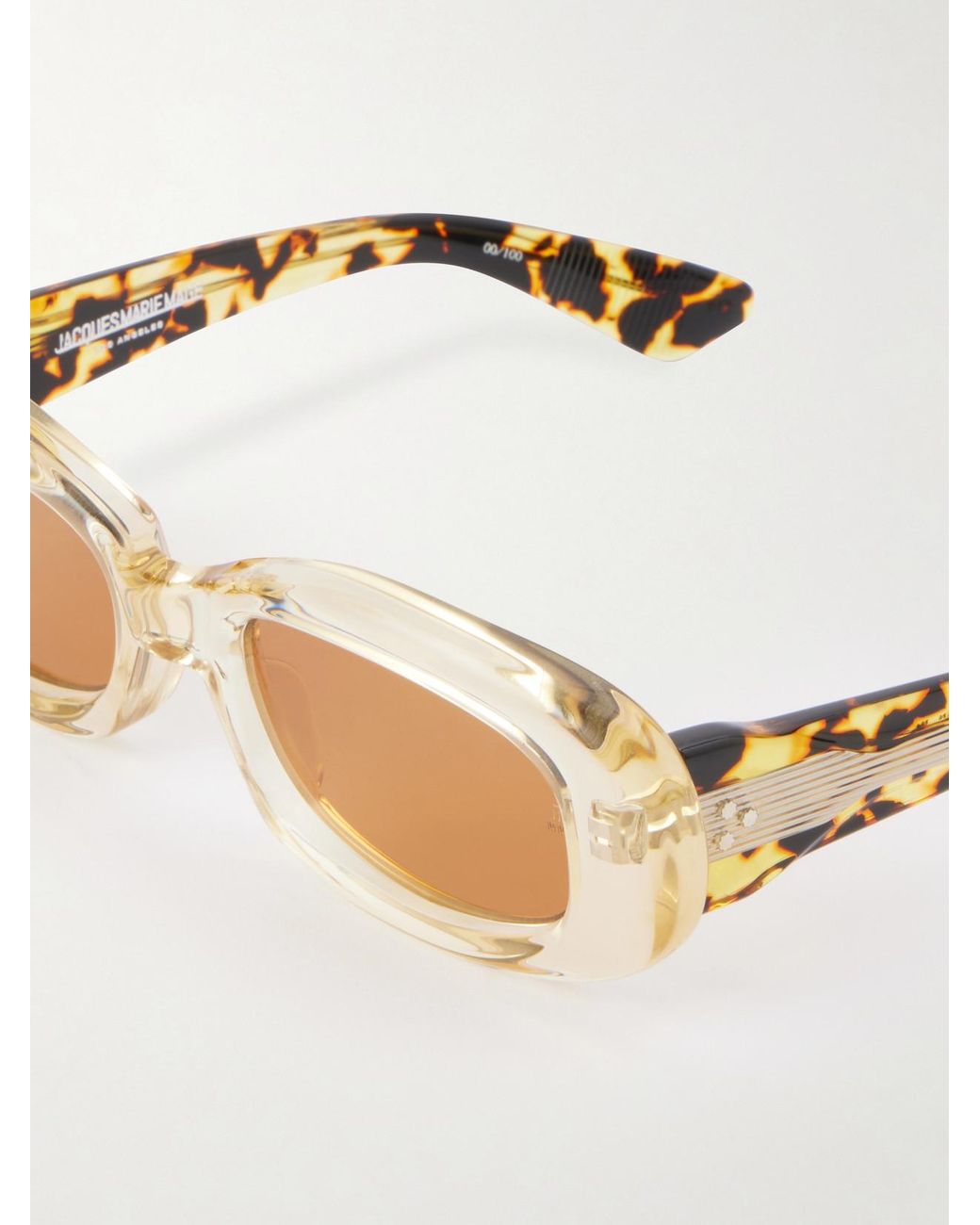 Jacques Marie Mage Natural Ann Oval-Frame Tortoiseshell Acetate Sunglasses