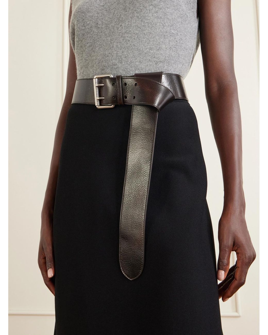 Ralph Lauren Brown Textured-Leather Belt