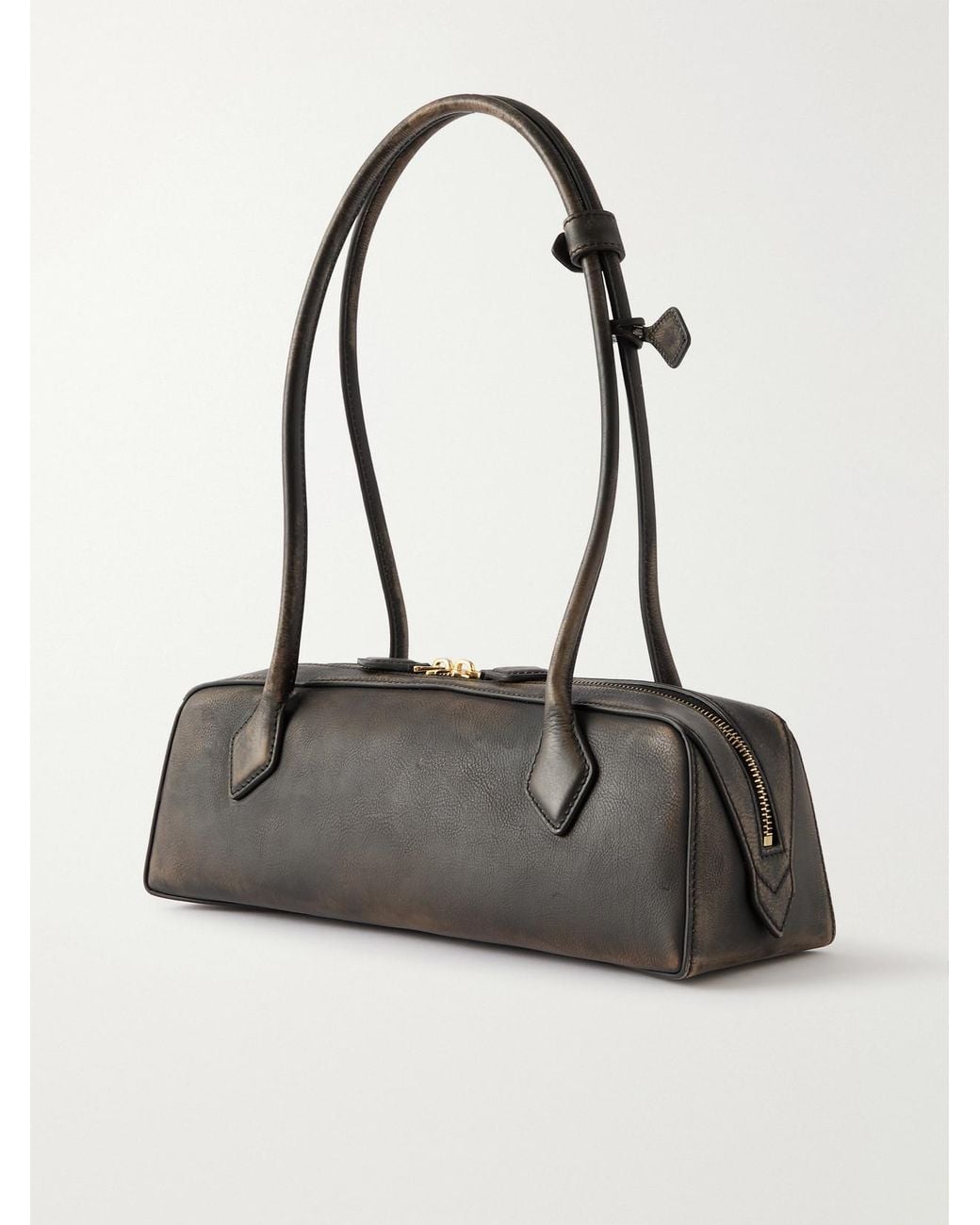 Alaïa Black Le Teckel Medium Textured-Leather Shoulder Bag