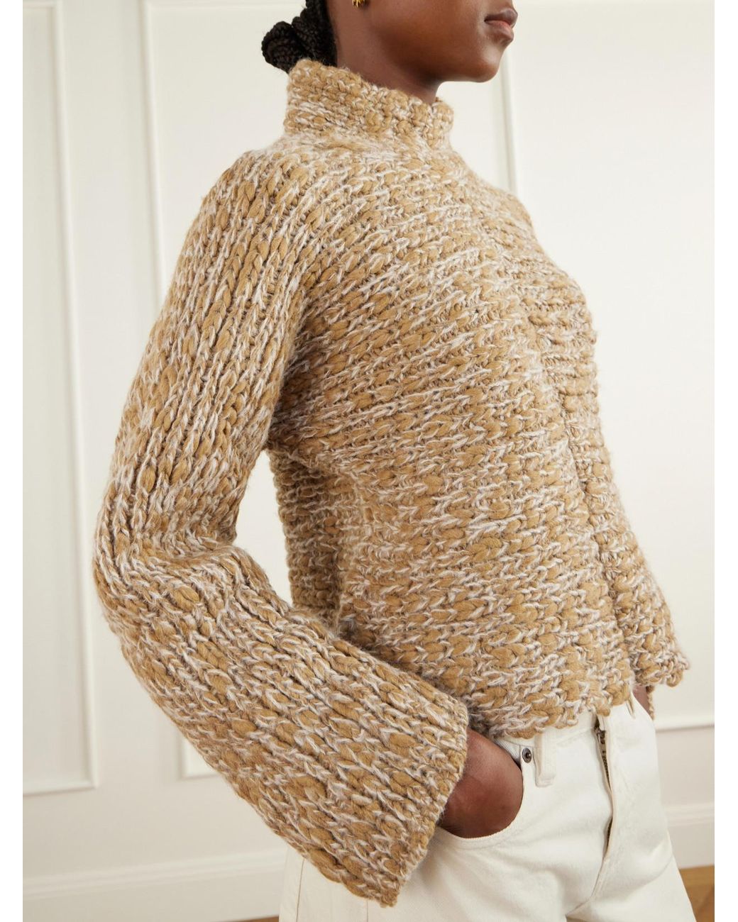 Proenza Schouler Natural Pippa Turtleneck Knit Sweater