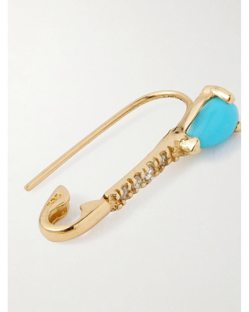 Loren Stewart Blue Mini 14-Karat, And Diamond Single Earring