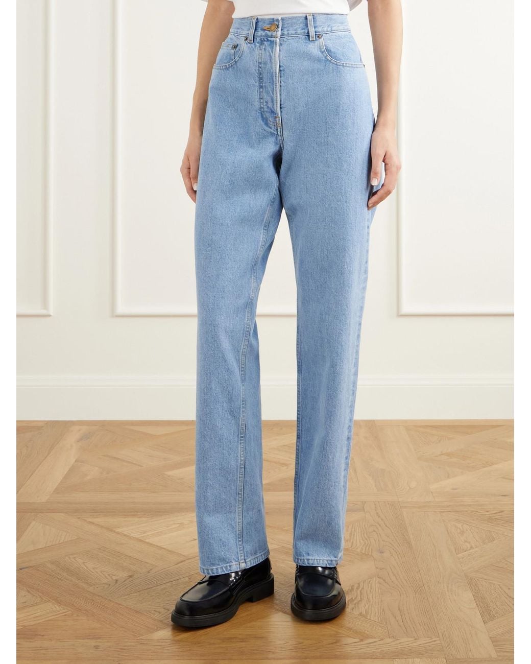 Thom Browne Blue Mid-Rise Straight-Leg Jeans