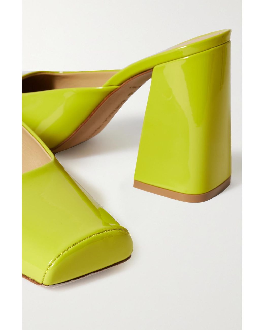 Bottega Veneta Yellow Patent-Leather Mules