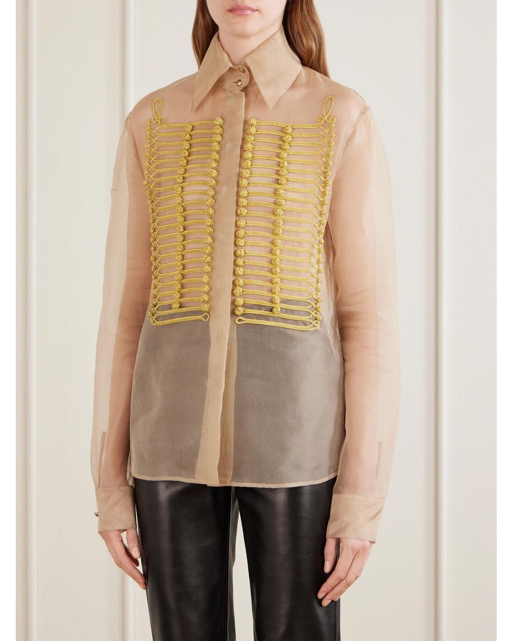 Khaite Natural Ivy Silk-Organza Blouse