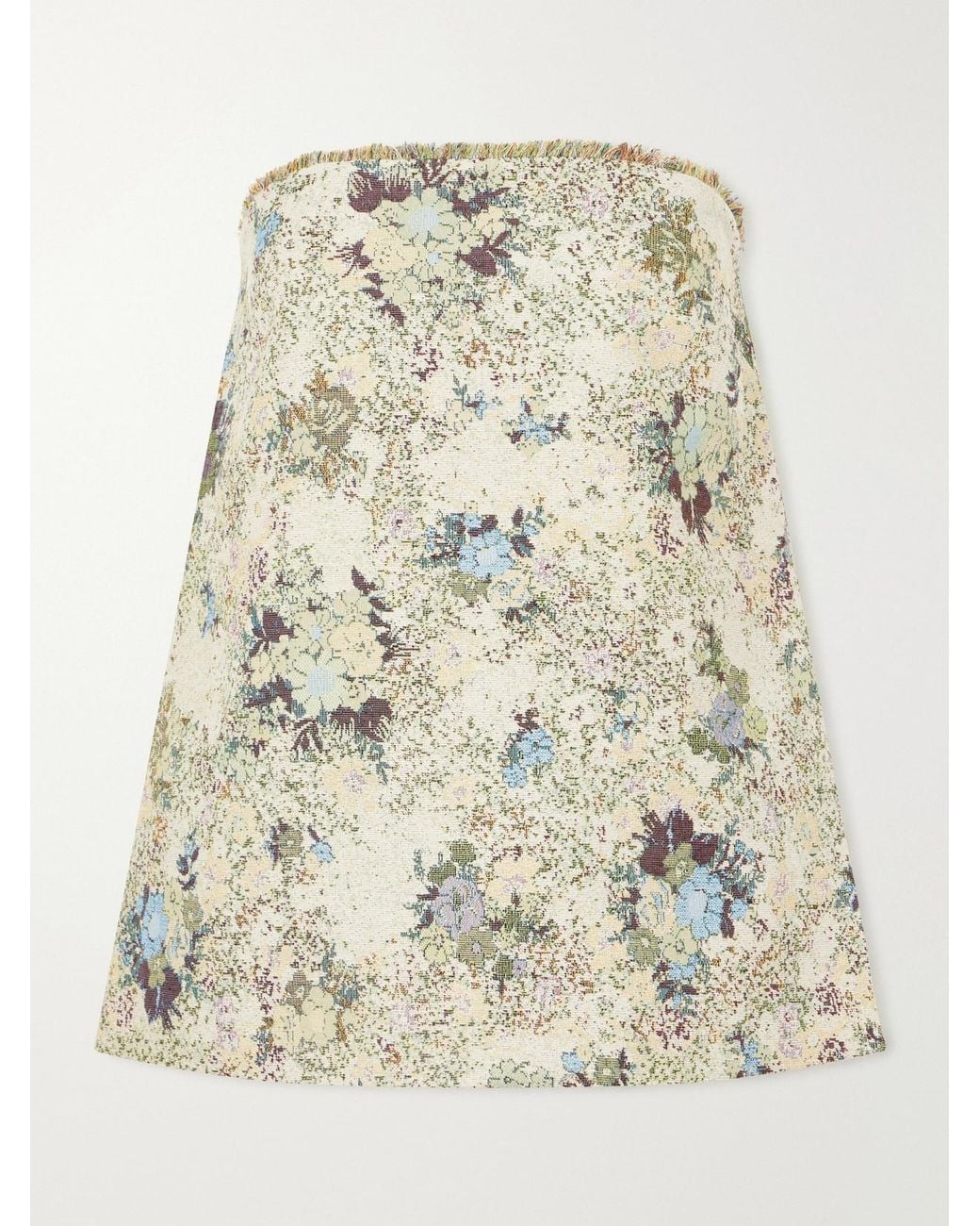 ALÉMAIS Natural Whitney Strapless Floral-Jacquard Bustier Top