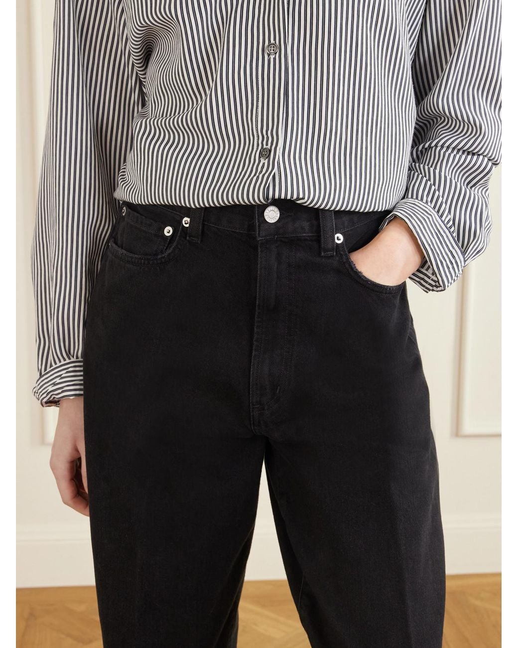 Agolde Black 80's High-Rise Tapered Jeans